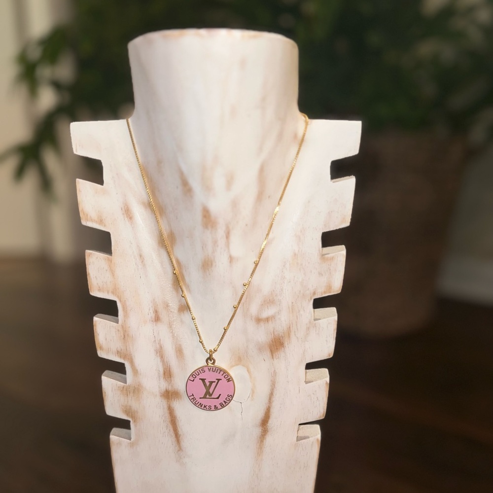 Louis Vuitton trunk and bag charm necklace